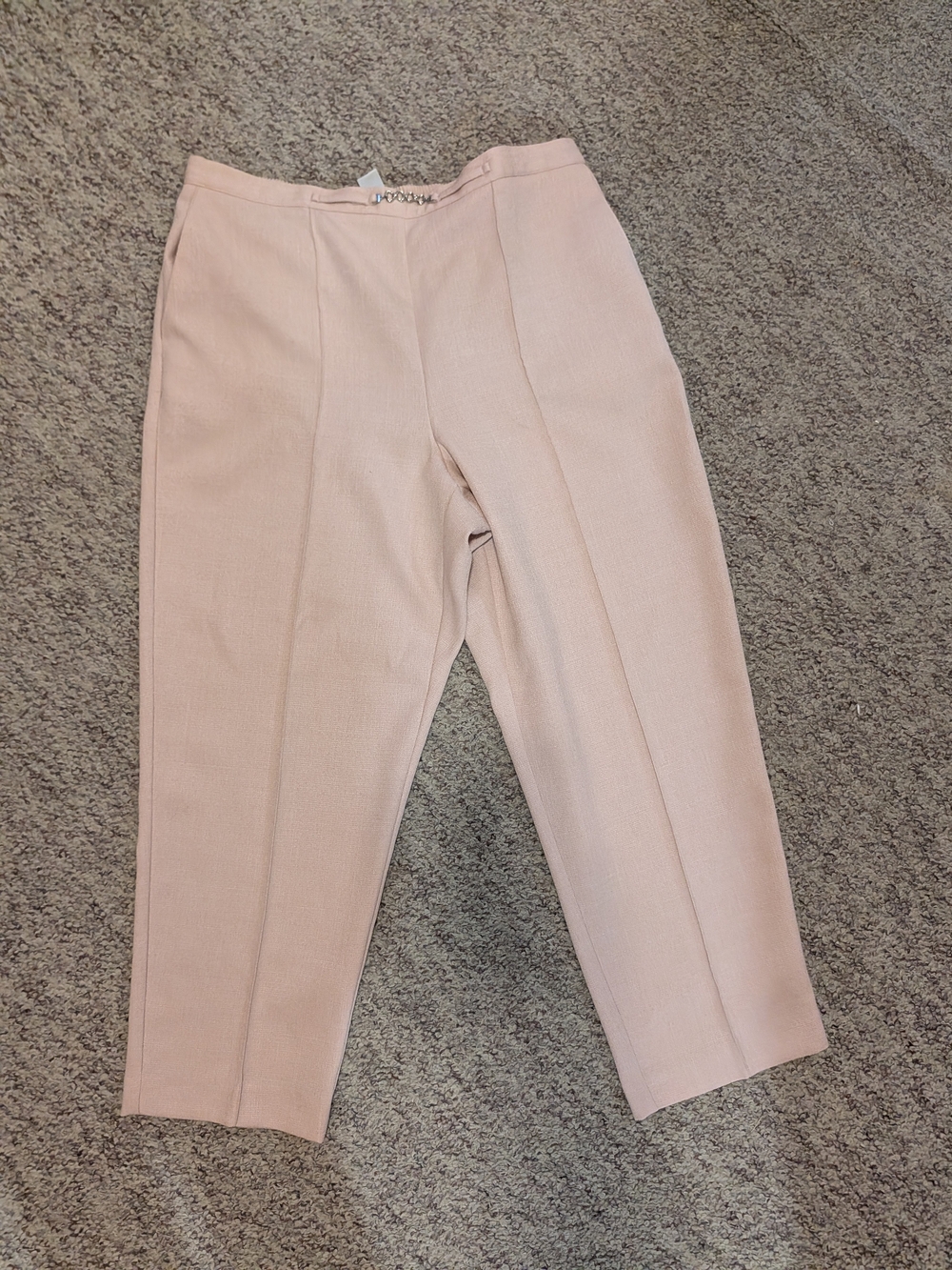 Alfred Dunner Blush Pink Tailored Pants Chain Detail